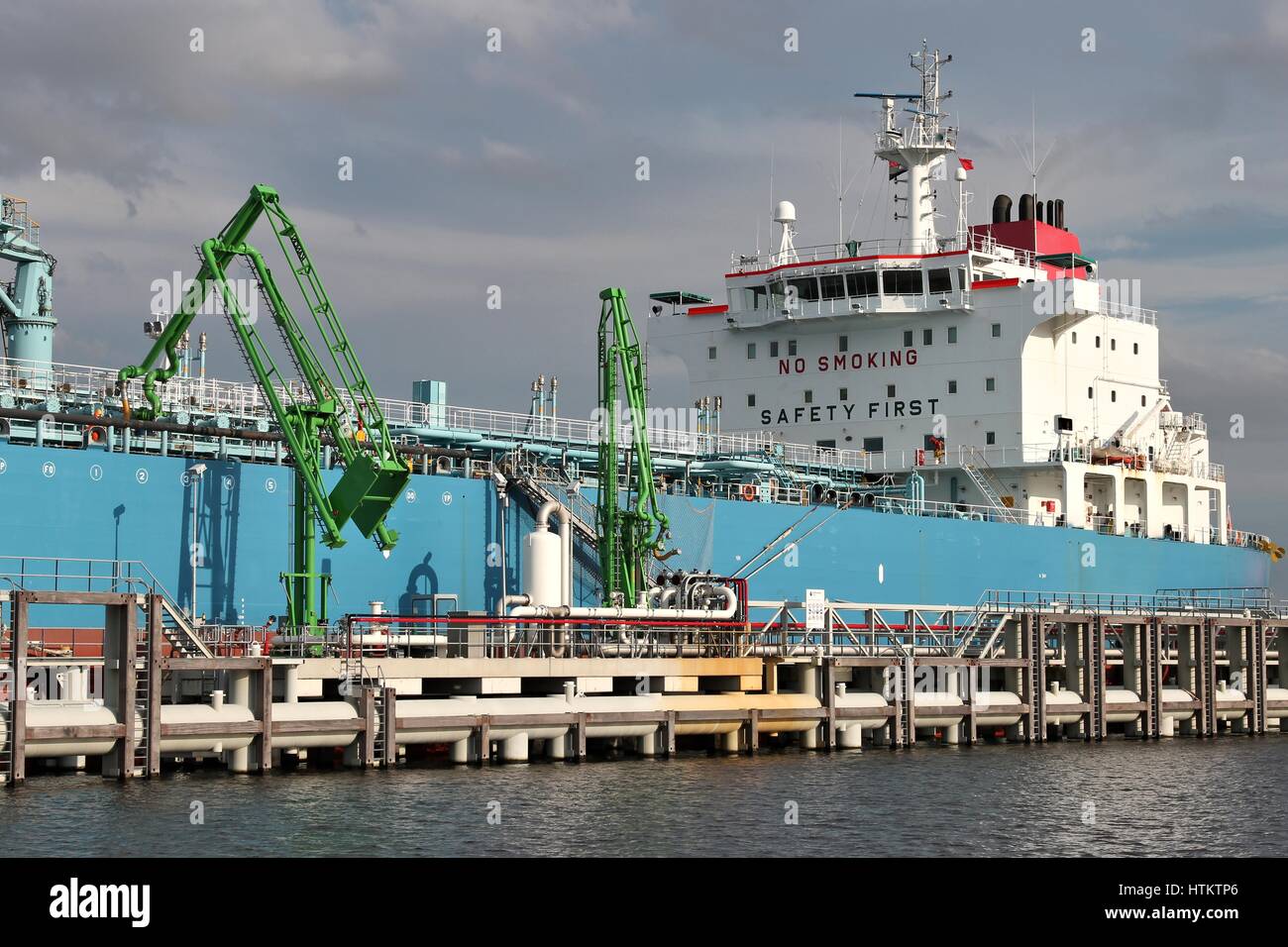 product tanker at oil terminal Stock Photo
