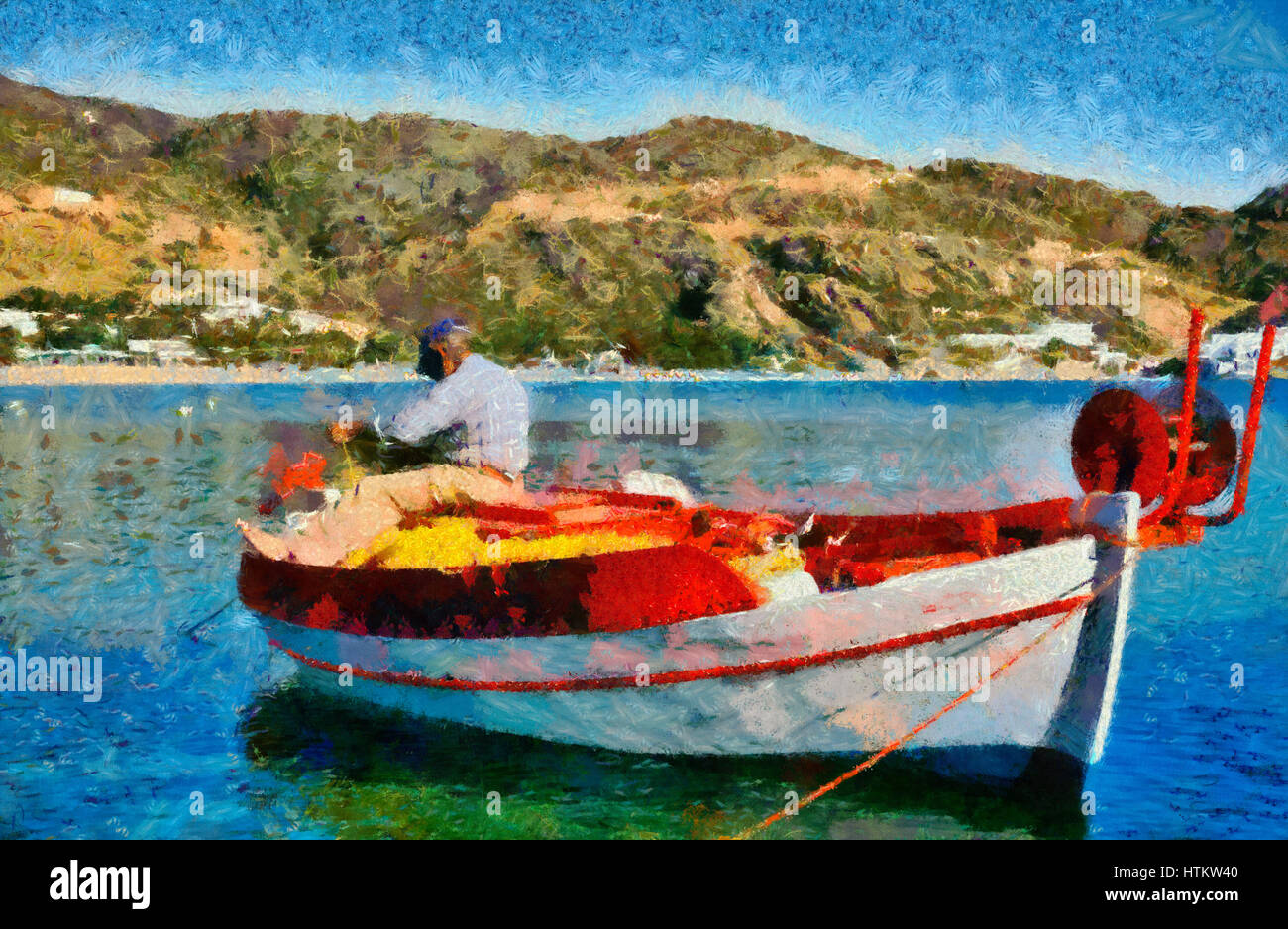 Fisherman painting boat hi-res stock photography and images - Alamy