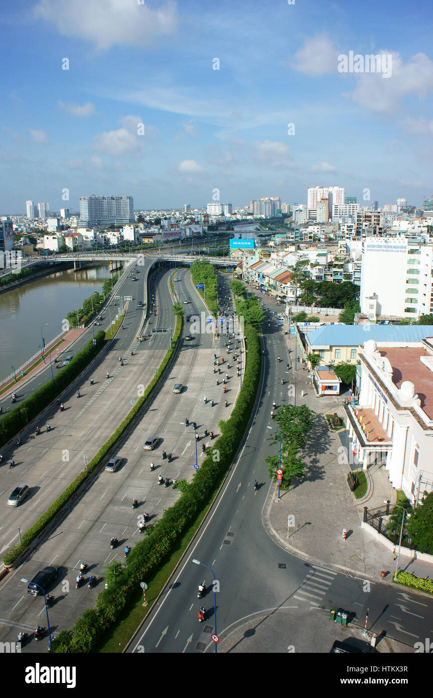 HO CHI MINH CITY, VIET NAM- AUG 11: Development of infrastructure with ...