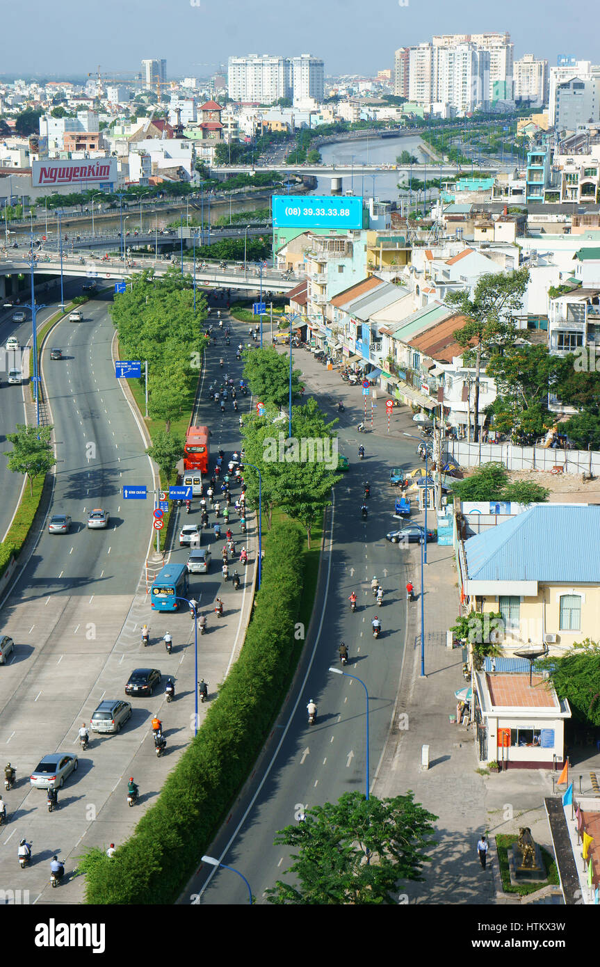 HO CHI MINH CITY, VIET NAM- AUG 11: Development of infrastructure with ...