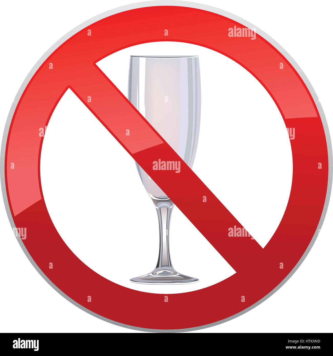 No alcohol drink sign. Prohibition icon. Ban liquor label Stock Vector