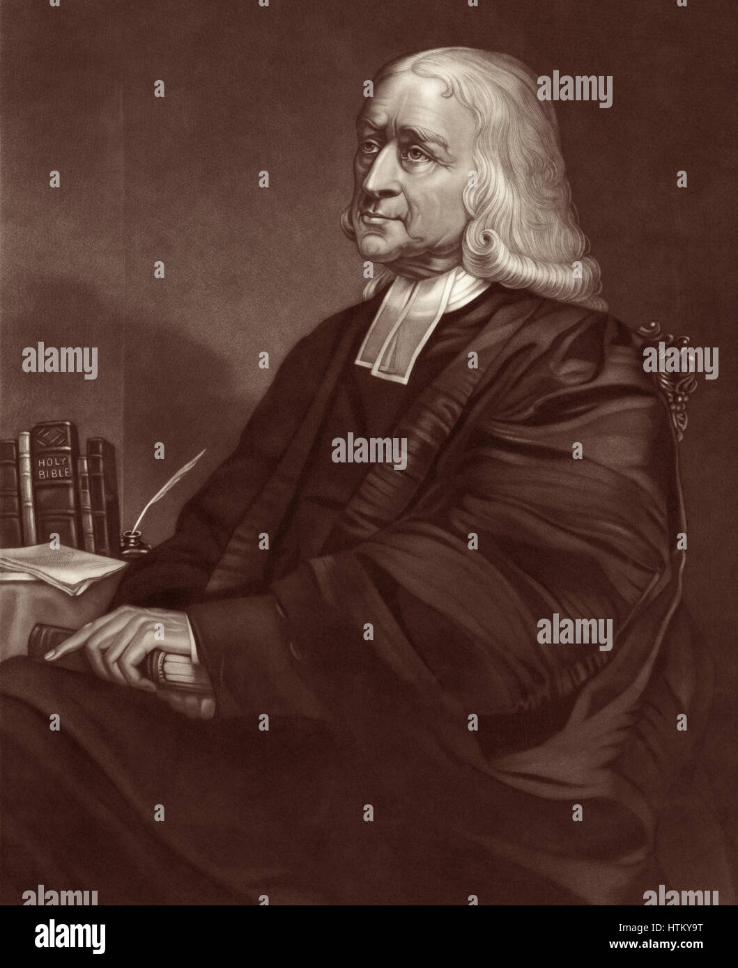 John Wesley (1703-1791) in a 19th century image based on an original painting. Stock Photo