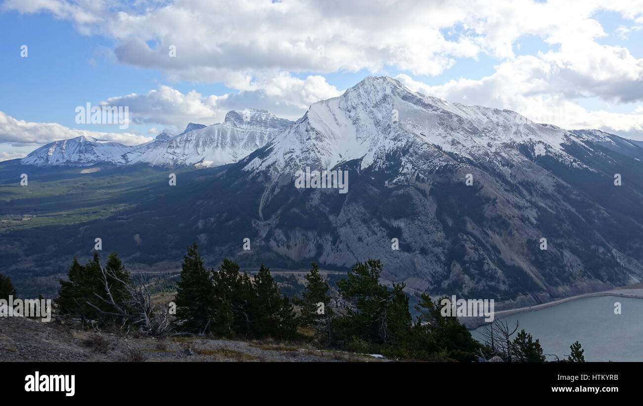 Views From Mountain Near Crows Nest Lake, Alberta, Canada Stock Photo