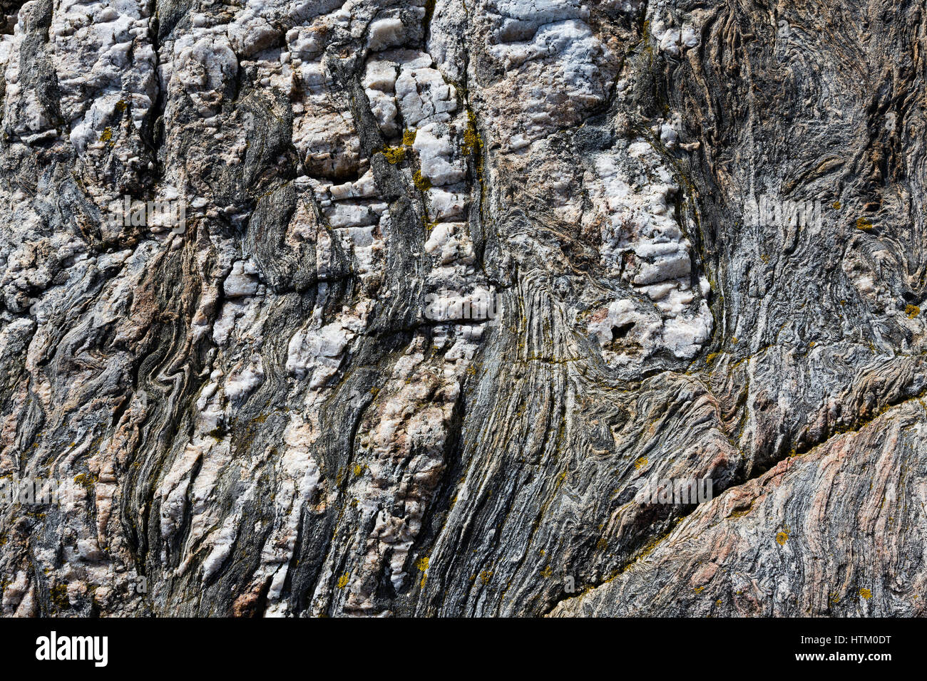 Abstract stone background - black, grey, dark stone texture - folded rocks Stock Photo