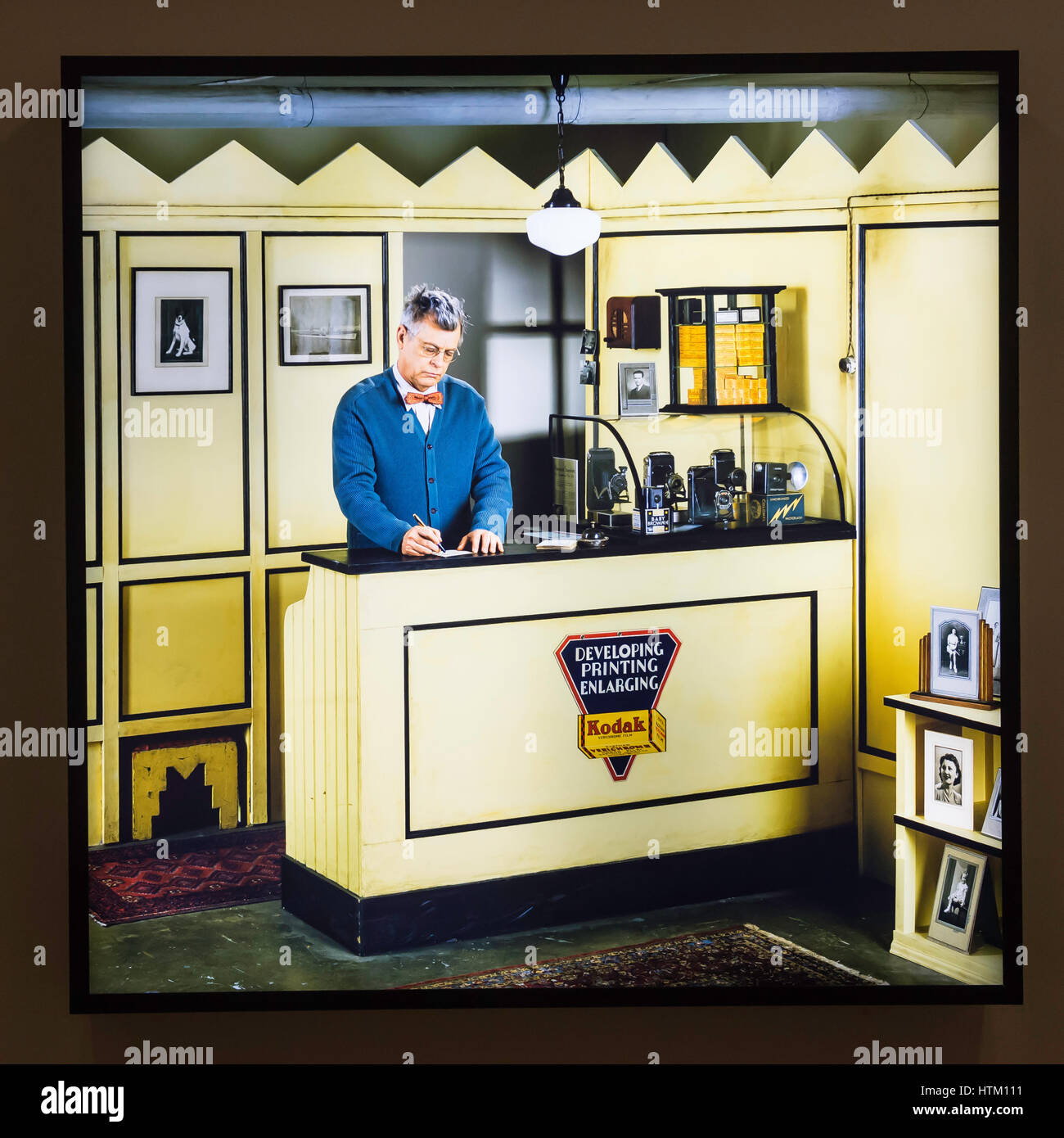 Small Basement Camera Shop Circa 1937, painted aluminium light box