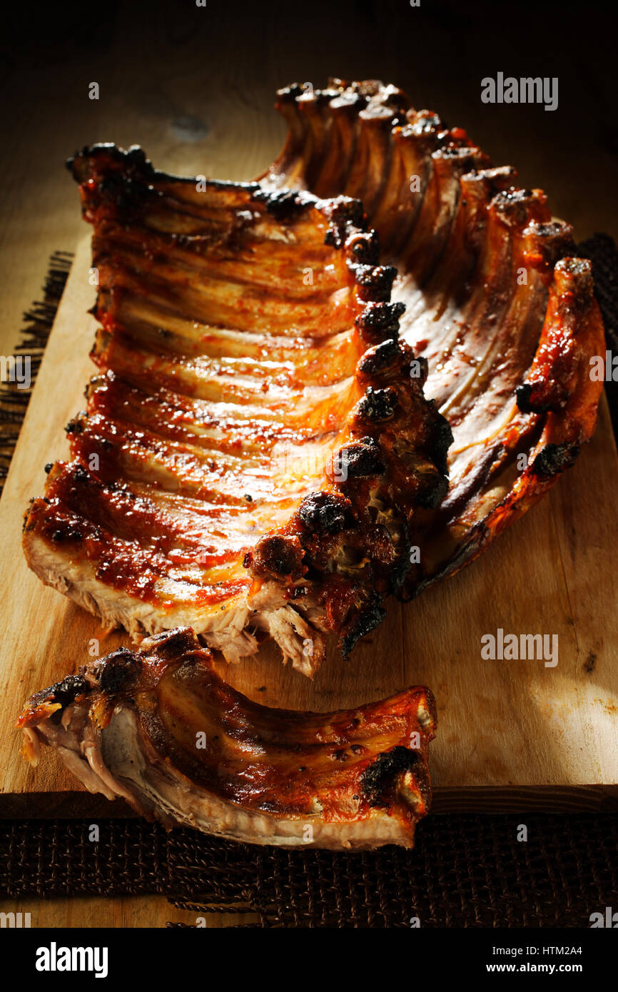 Delicious beef ribs in studio shot Stock Photo