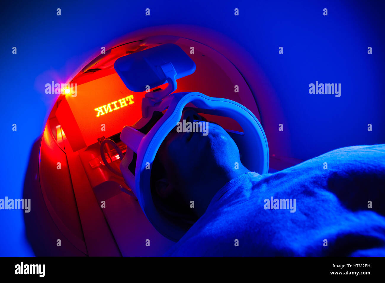 Patient undergoing MRI scan at Cardiff University School of Psychology ...