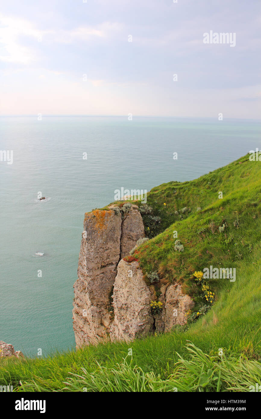 View on sea and cliffs in Etretat, Normandy, France Stock Photo