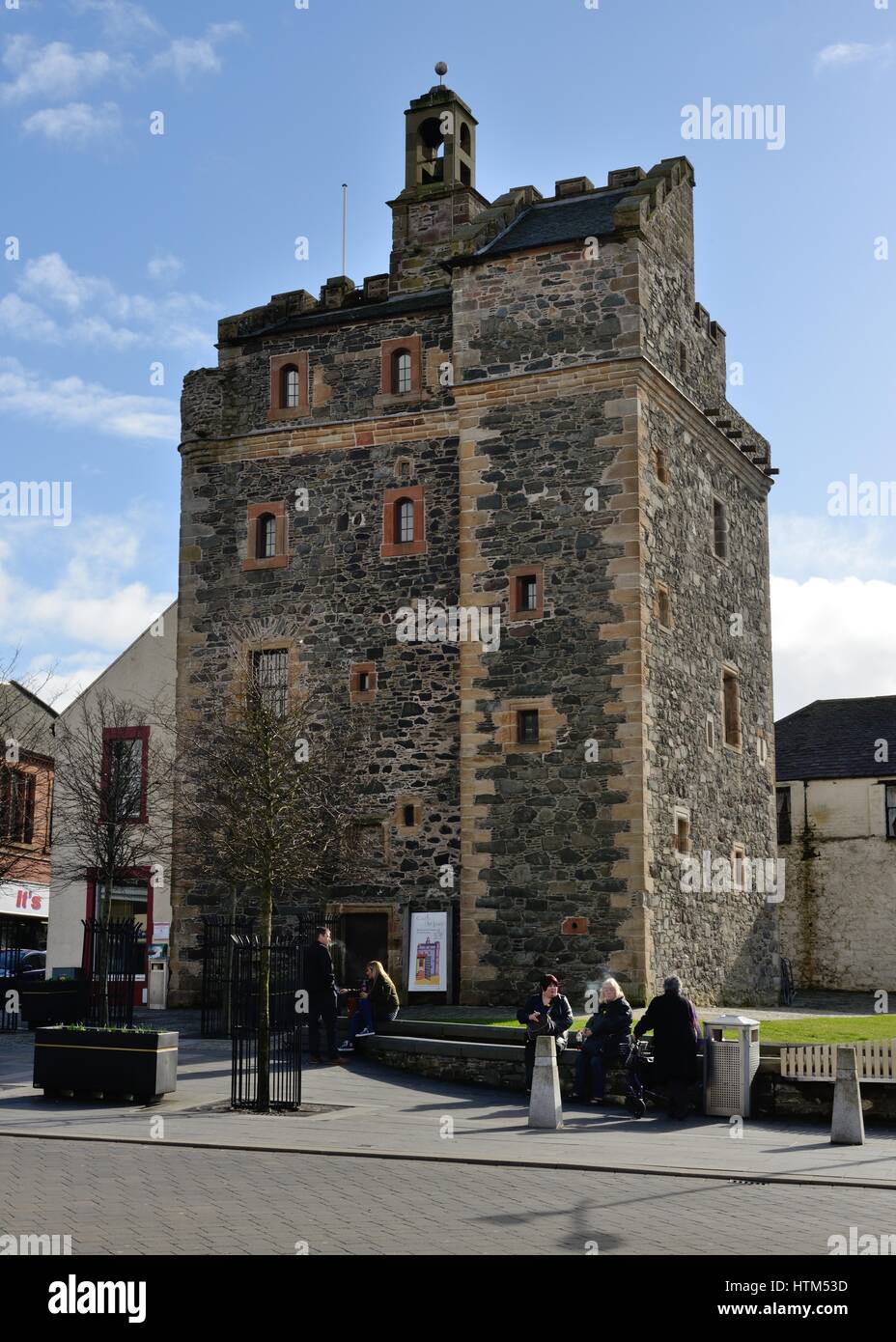 Medieval tower house in Stranraer town centre, Dumfries and Galloway, Scotland, UK Stock Photo
