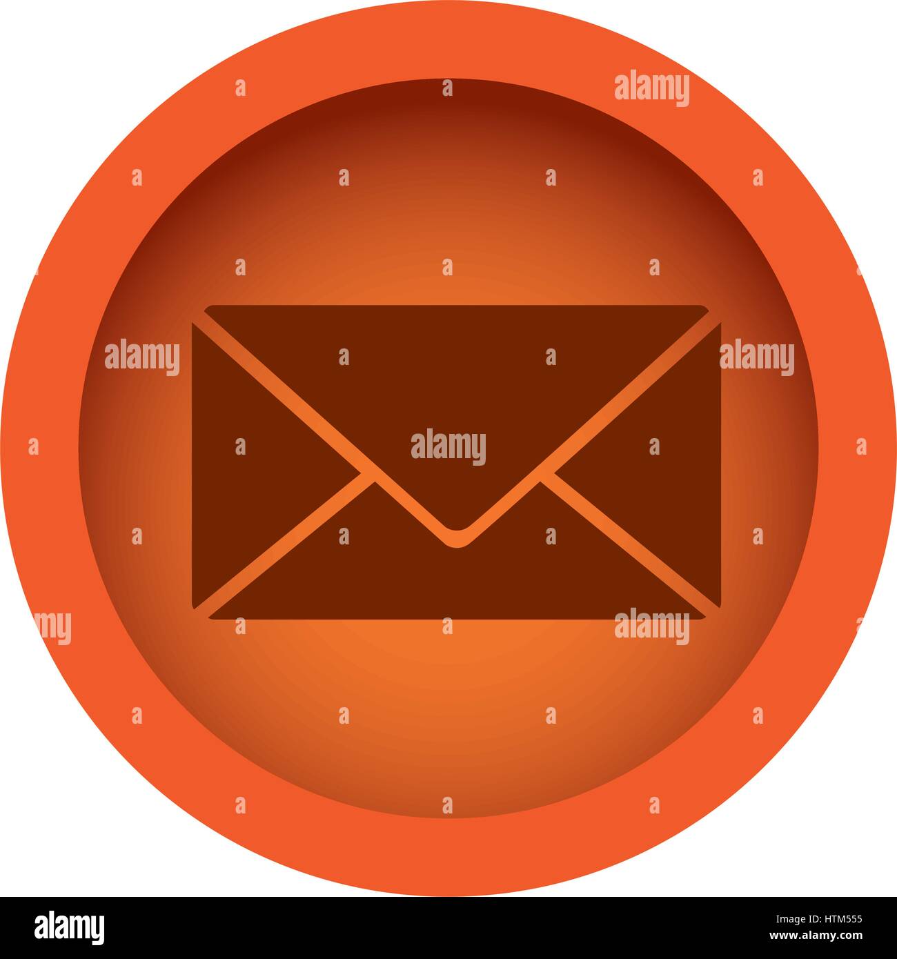 orange color circular frame with silhouette envelope Stock Vector Image ...