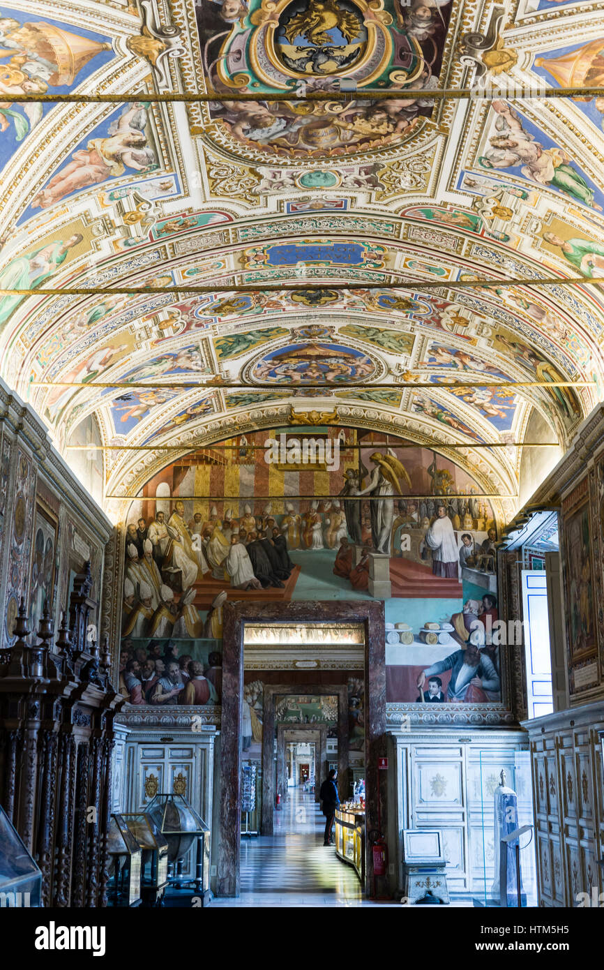 The Vatican Apostolic Library (1475).Vatican museum, Vatican city, Rome, Italy. Stock Photo