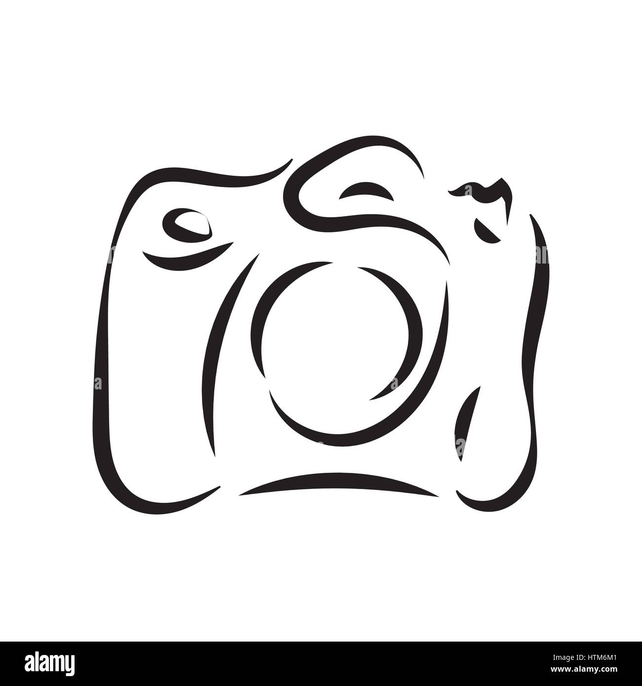 black outline of the camera isolated on white background Stock Photo ...