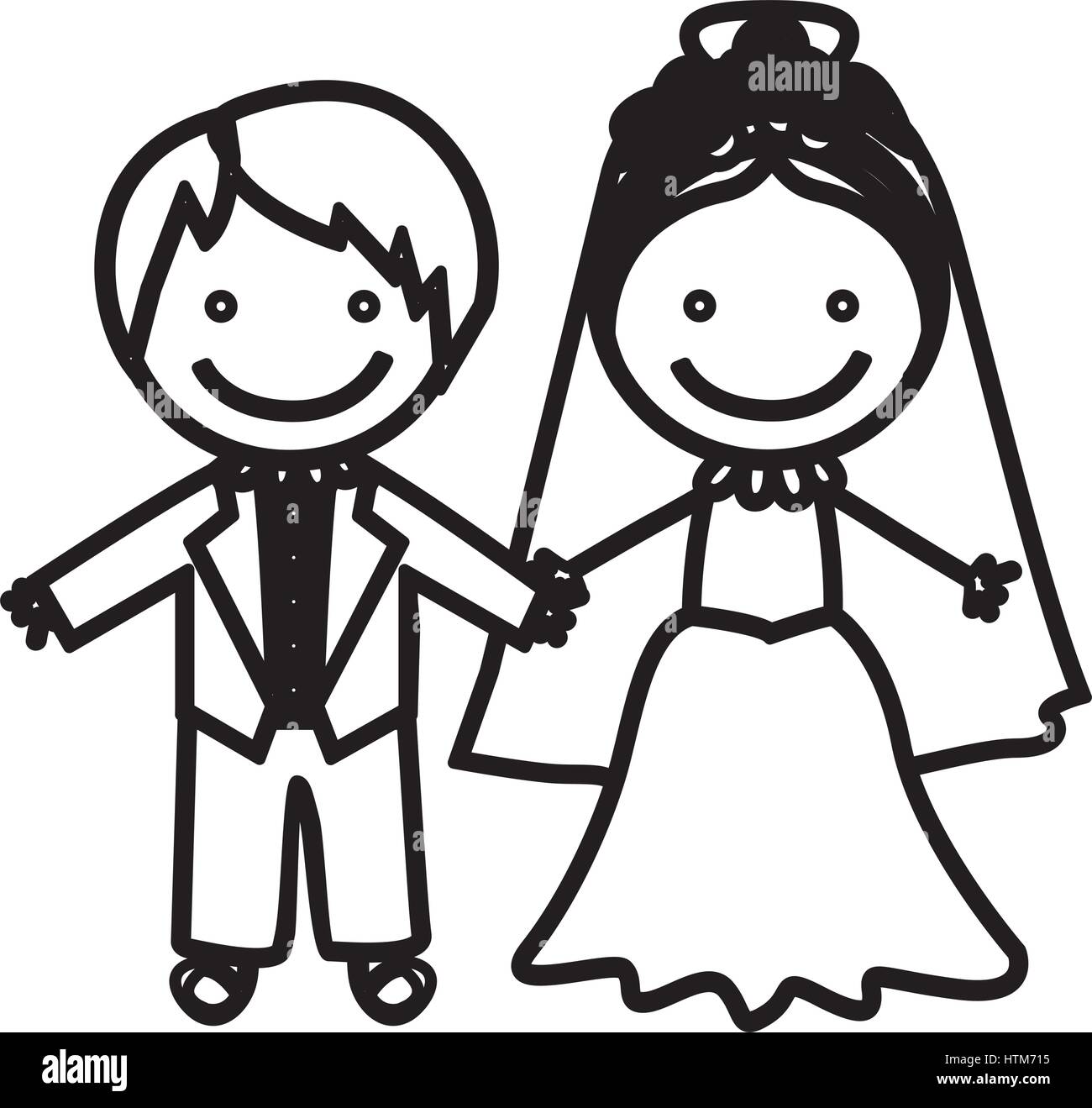Faceless Newly Married Couple Illustration - Mag Asawa Drawing, HD Png  Download - vhv