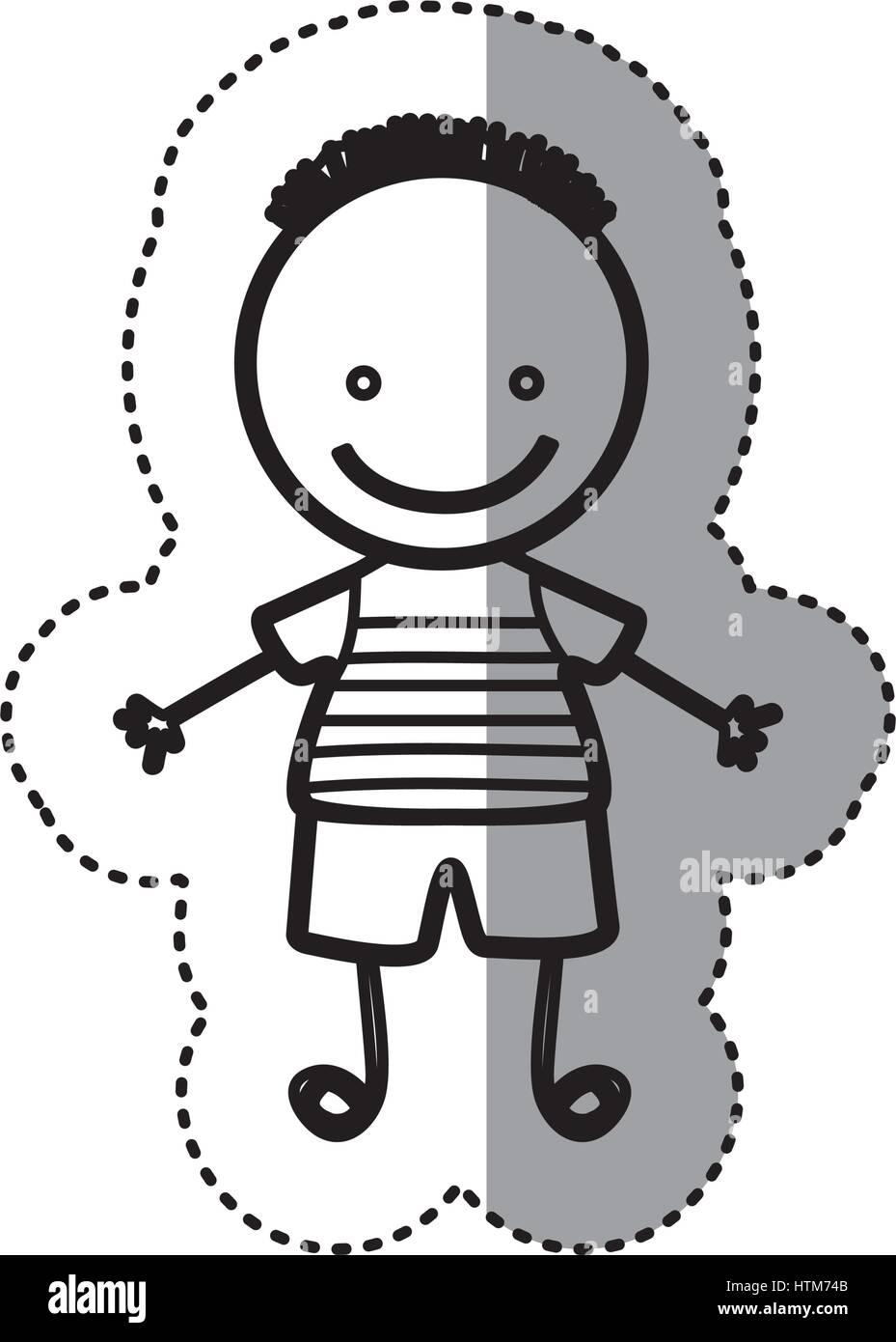 sticker sketch silhouette caricature boy with hairstyle Stock Vector Image  & Art - Alamy