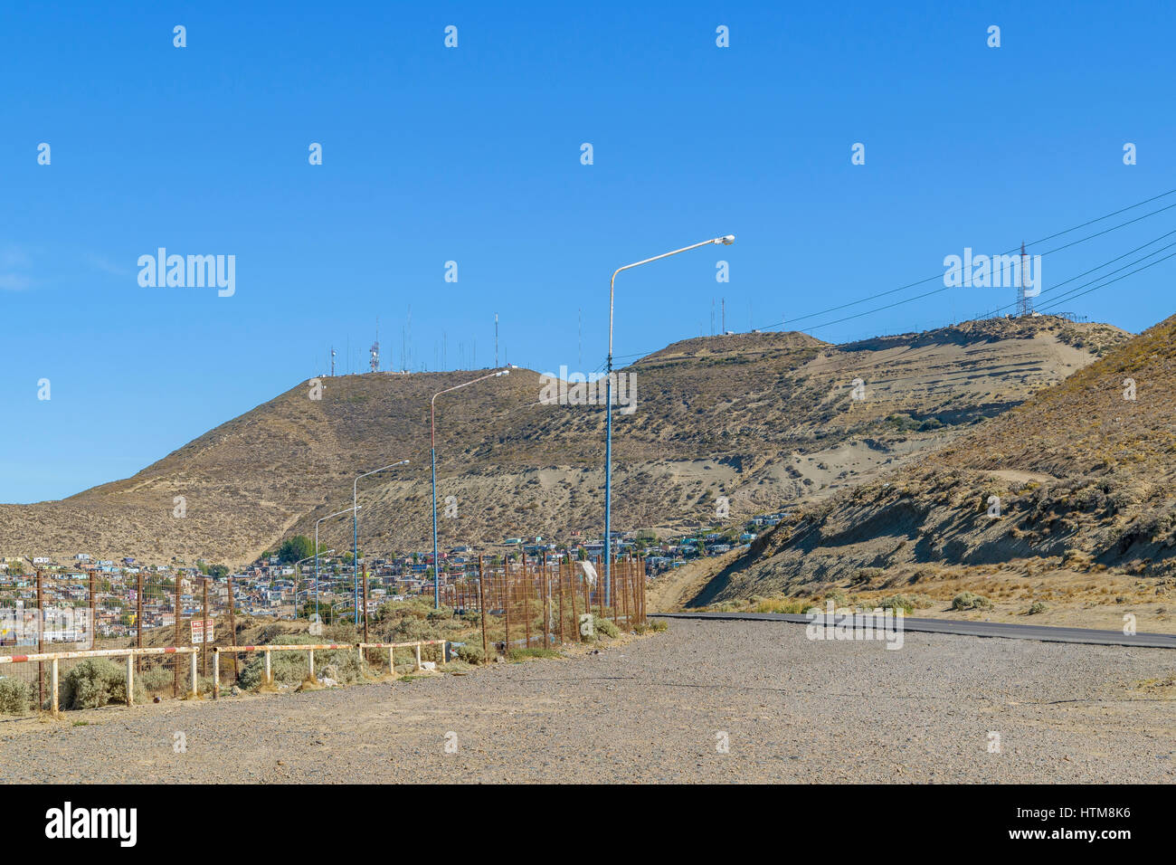Outskirt of Comodoro Rivadavia, the most important city of argentinian patagonian Stock Photo