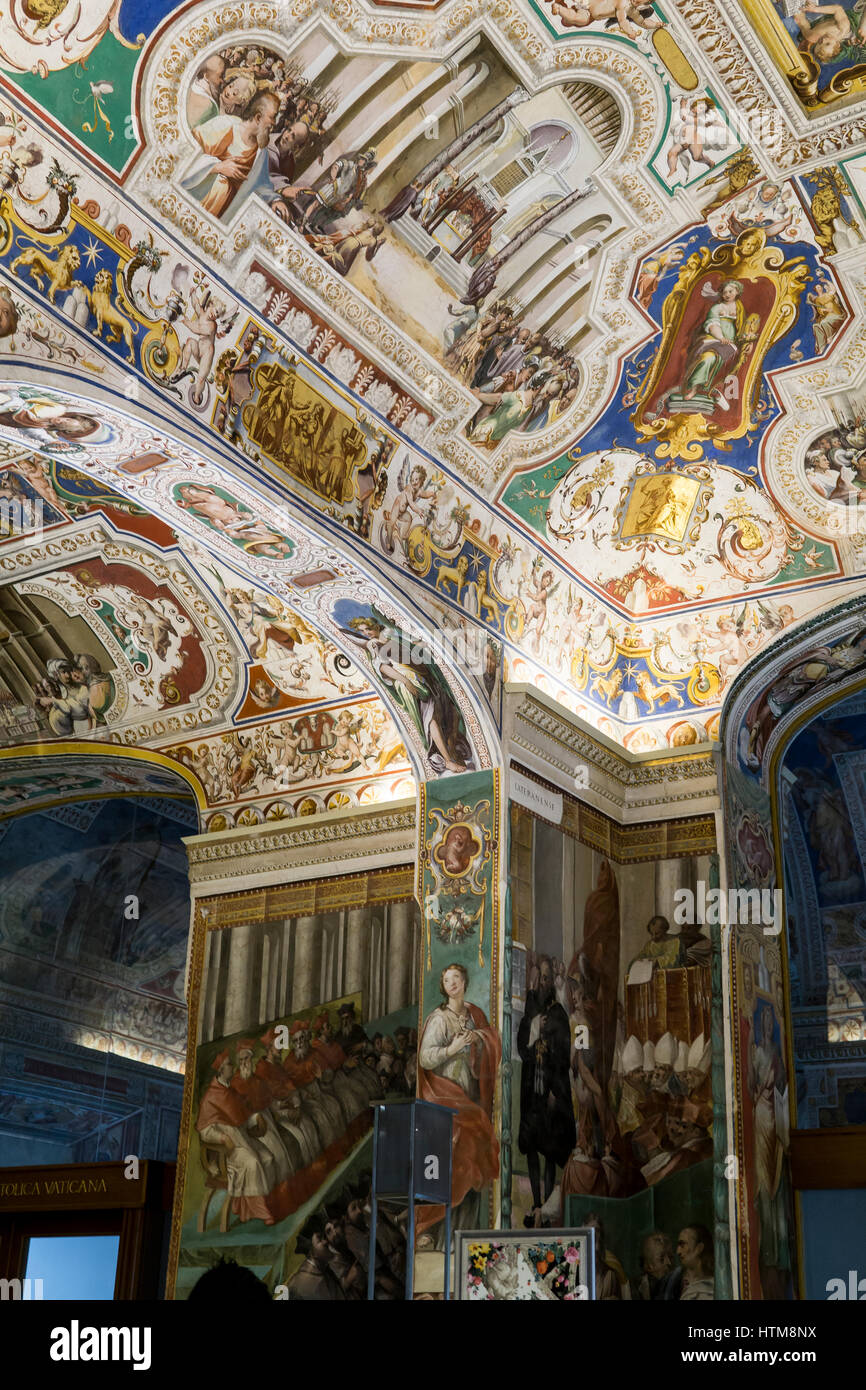 The Vatican Apostolic Library (1475).Vatican museum, Vatican city, Rome, Italy. Stock Photo