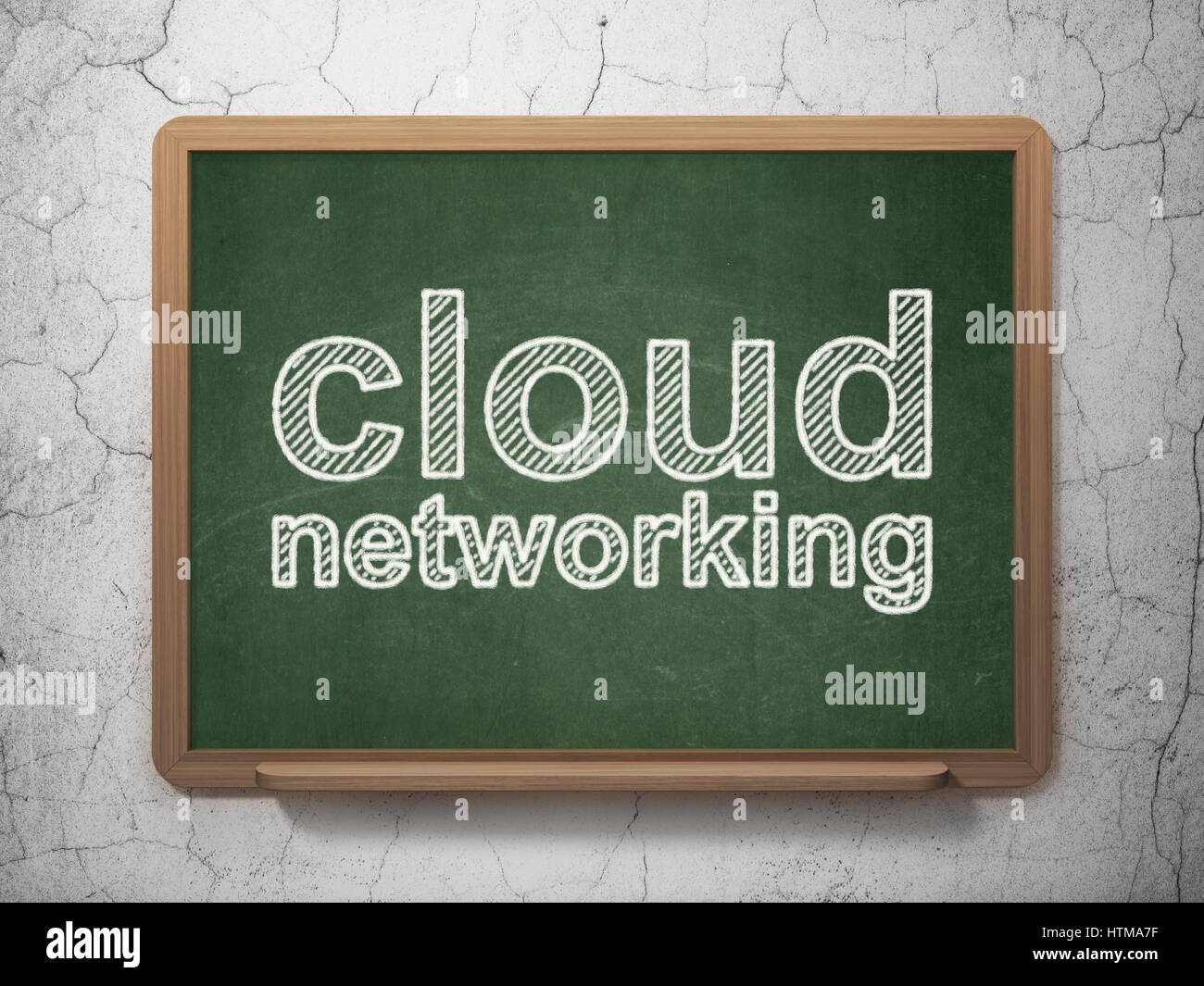 Cloud technology concept: Cloud Networking on chalkboard background ...
