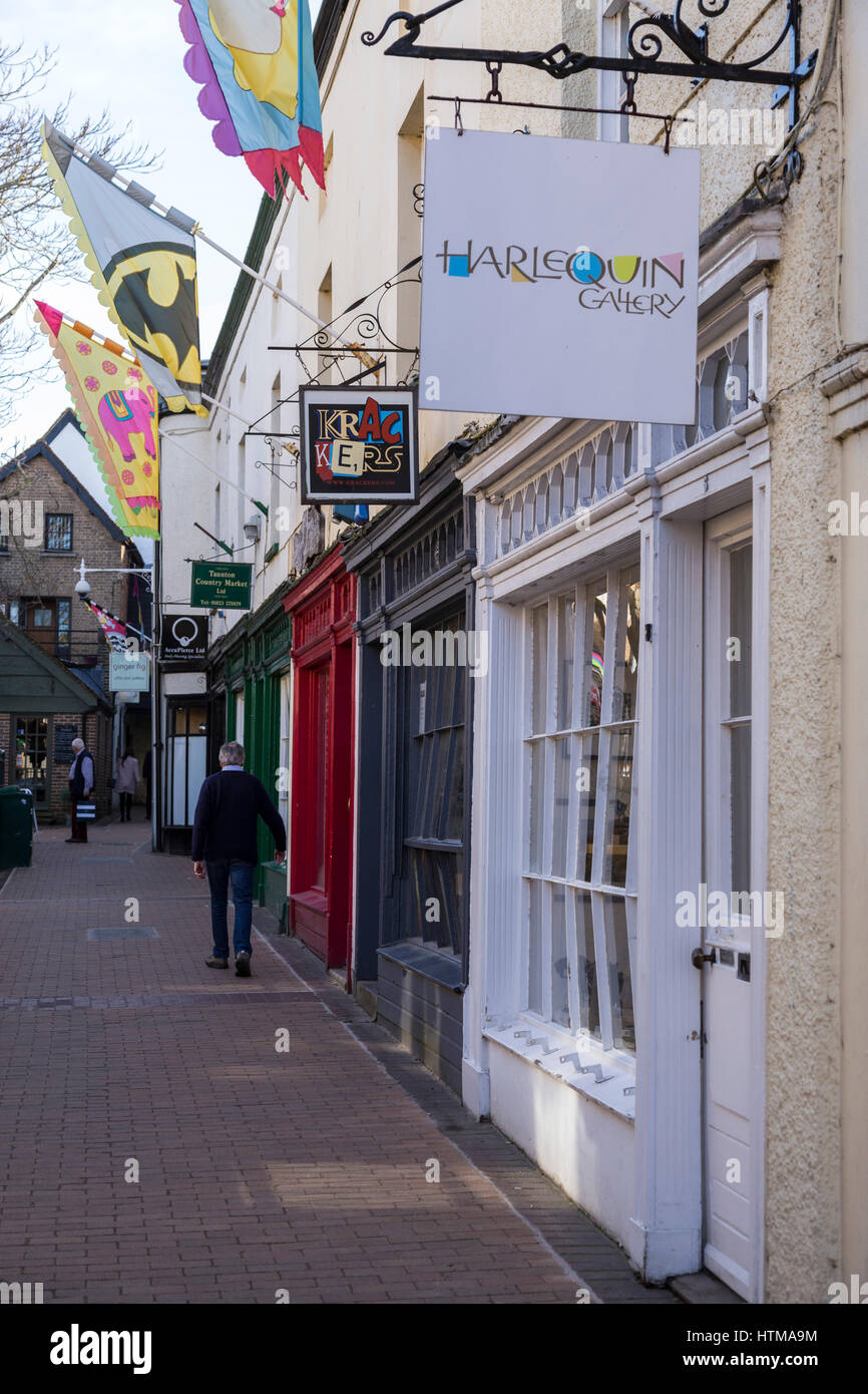Bath Place, in Taunton, a row of unique shops within the town centre