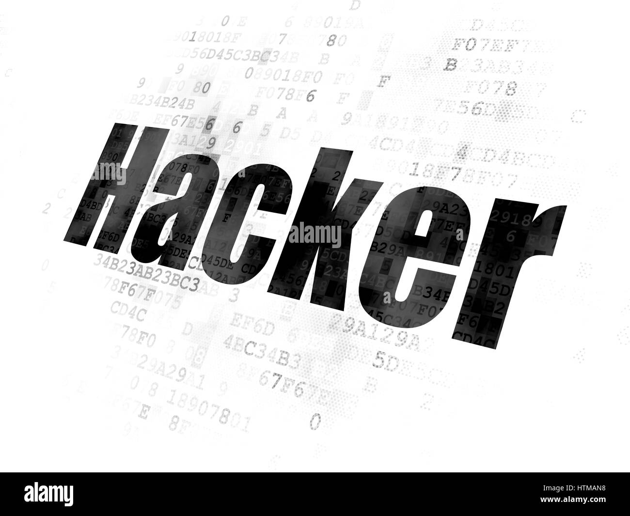 Computer hacker attack black background Black and White Stock Photos ...