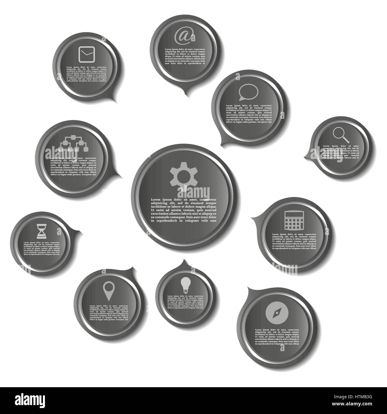Set round elements for infographics, vector illustration Stock Vector ...