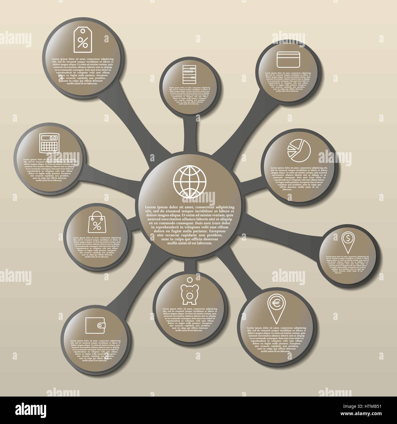 Set of round infographics elements, vector illustration Stock Vector ...