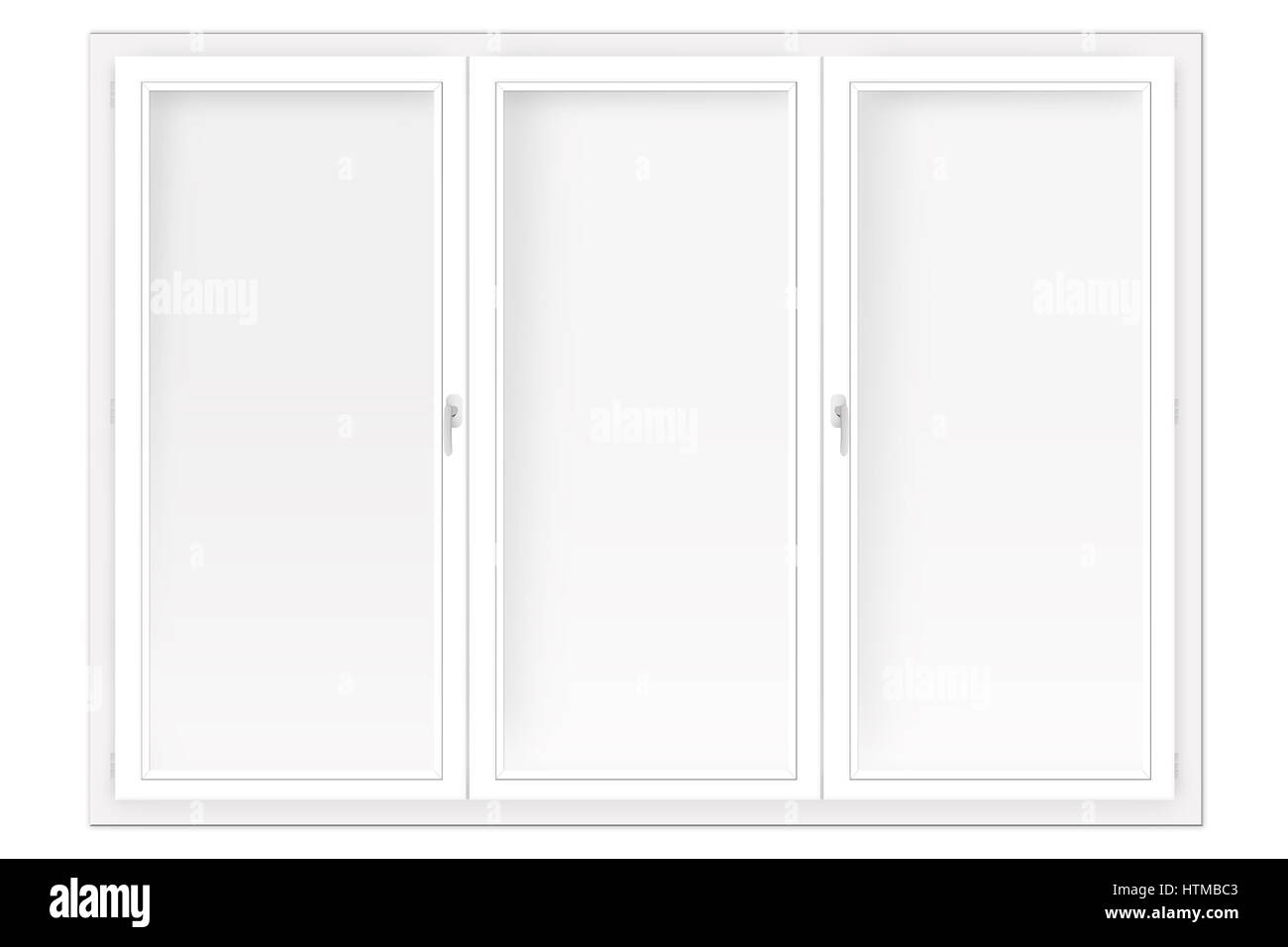 three-leaved window isolated on the white background Stock Photo