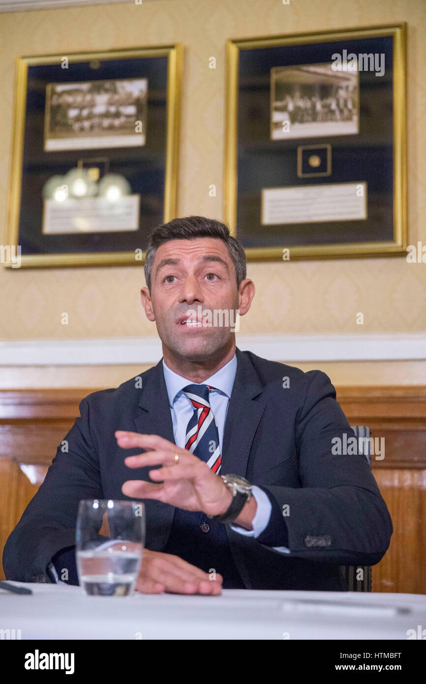 Rangers' new manager Pedro Caixinha during a press conference at Ibrox Stadium, Glasgow. Stock Photo