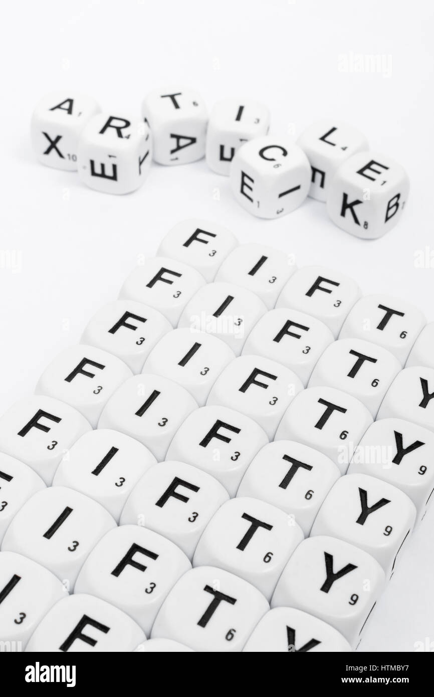 Alphabet letter dice spelling out the concept of triggering Article 50