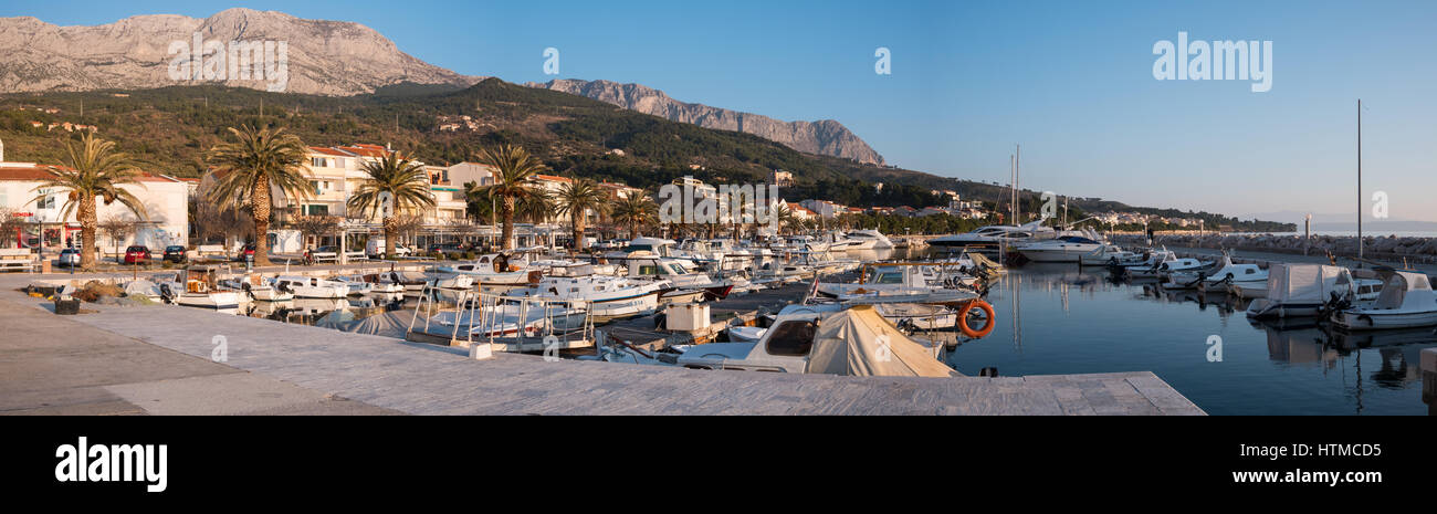 Panorama of marine on sunny day in Tucepi,Croatia Stock Photo
