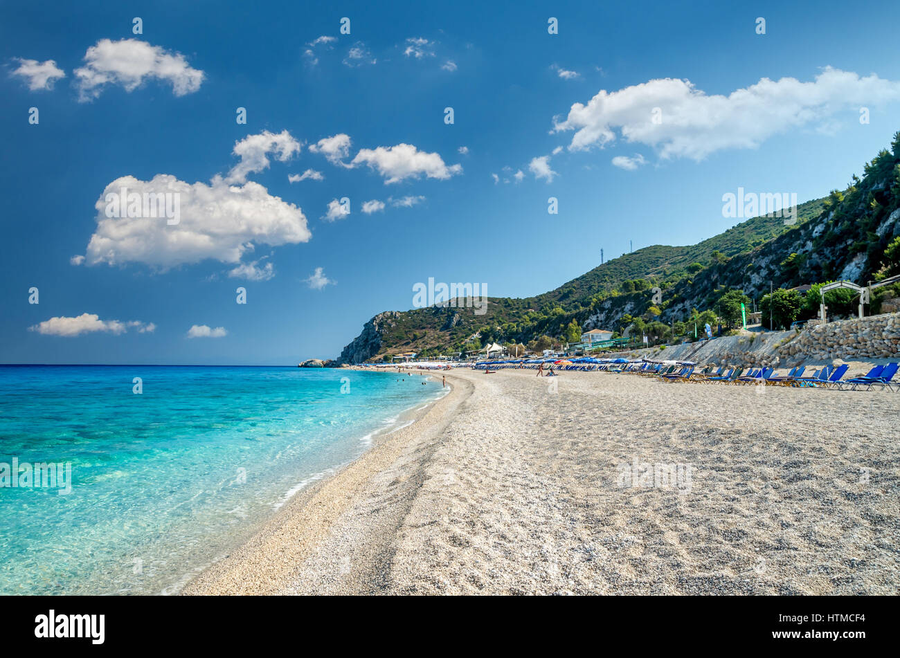 Kathisma Beach, Lefkada Island, Greece. Kathisma Beach is one of the best beaches in Lefkada Island in Ionian Sea Stock Photo