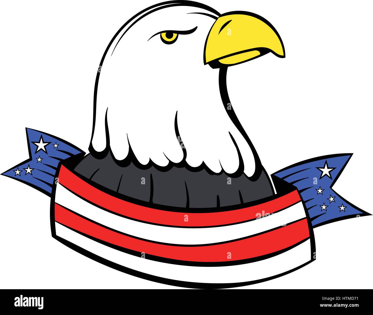 American Bald Eagle Carrying USA Flag Cartoon By Aloysius Patrimonio, American Eagle Carry On