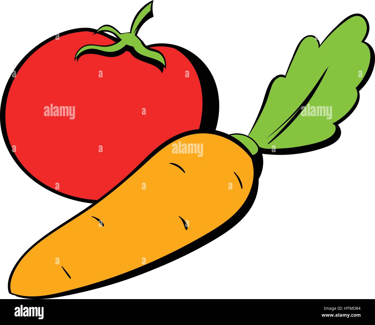 Tomato and carrot icon cartoon Stock Vector Image & Art - Alamy