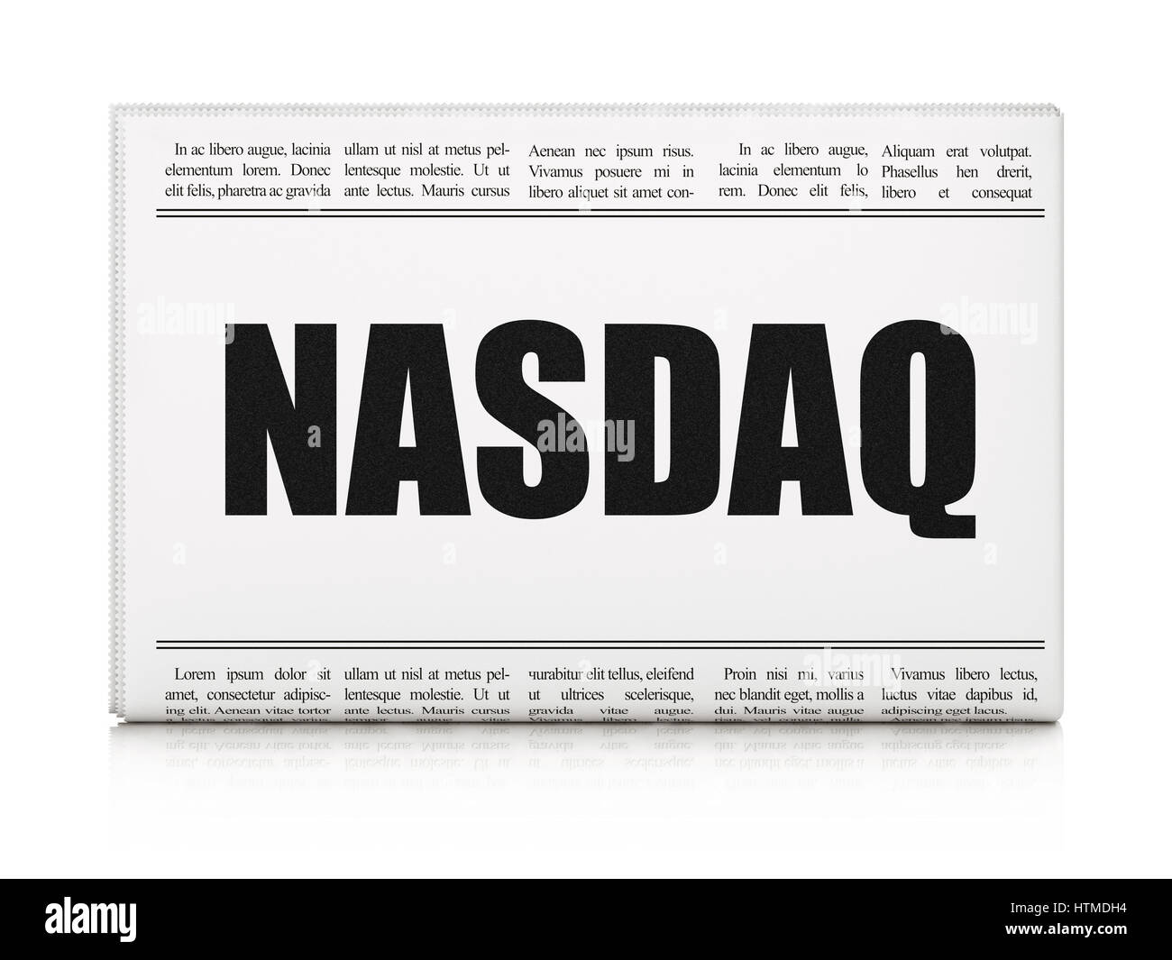 Stock market indexes concept: newspaper headline NASDAQ Stock Photo