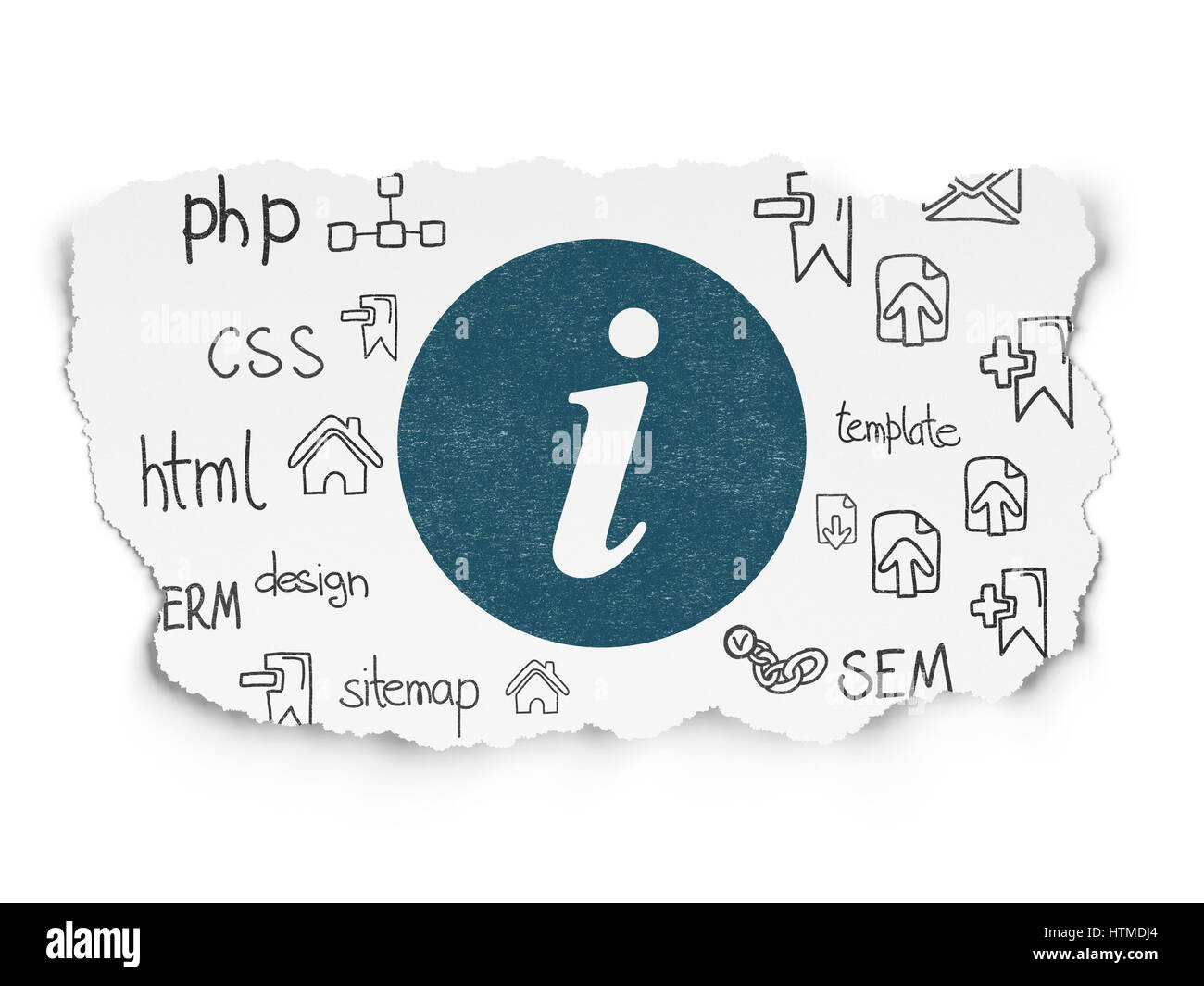 Web development concept: Information on Torn Paper background Stock Photo