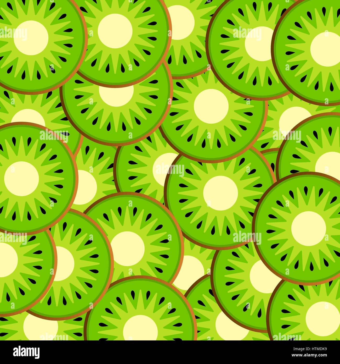 Background of fresh kiwi slices closeup texture Stock Vector