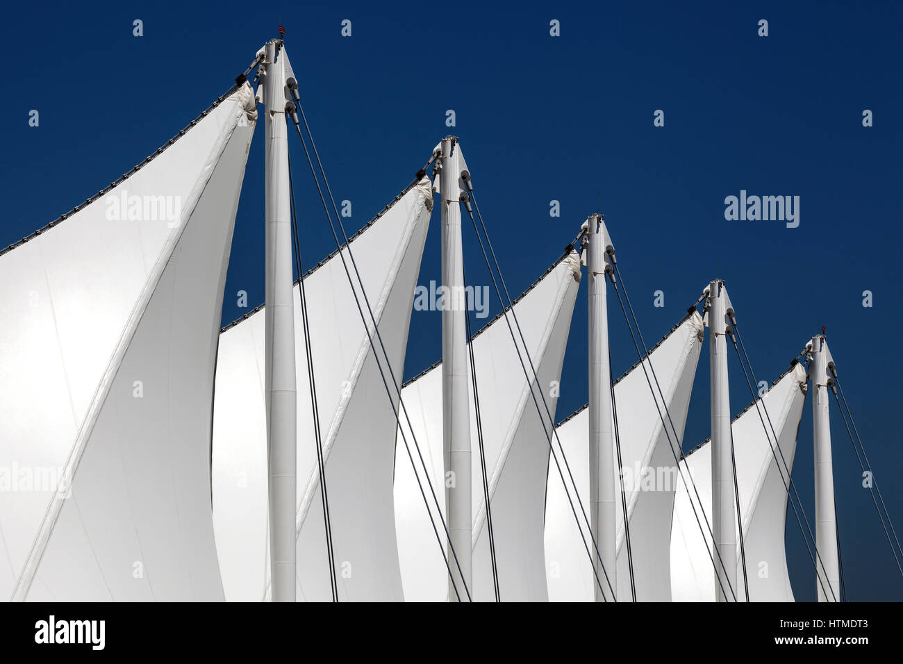 Detail Sail, fair and congress center Canada Place, architect Ed Zeidler, Vancouver, British Columbia Province, Canada Stock Photo