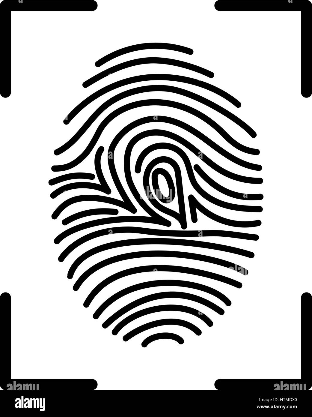 Fingerprint line icon. Vector design template elements for your application or corporate identity. Stock Vector