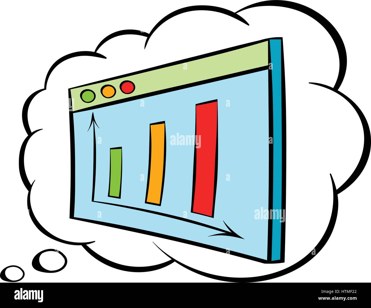 Screen with graph in speech cloud icon cartoon Stock Vector Image & Art ...