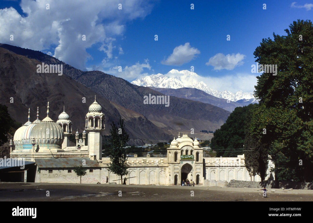 mountain tirch mir and palace in chitral, pakistan Stock Photo