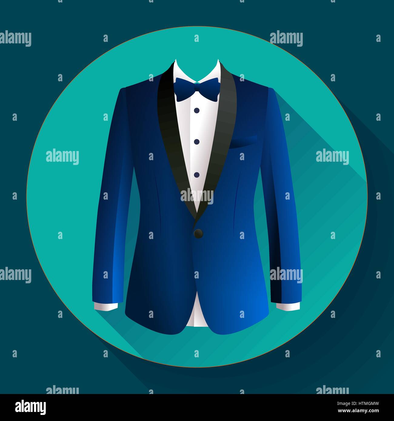 Dark blue man suit Vector icon Stock Vector Art