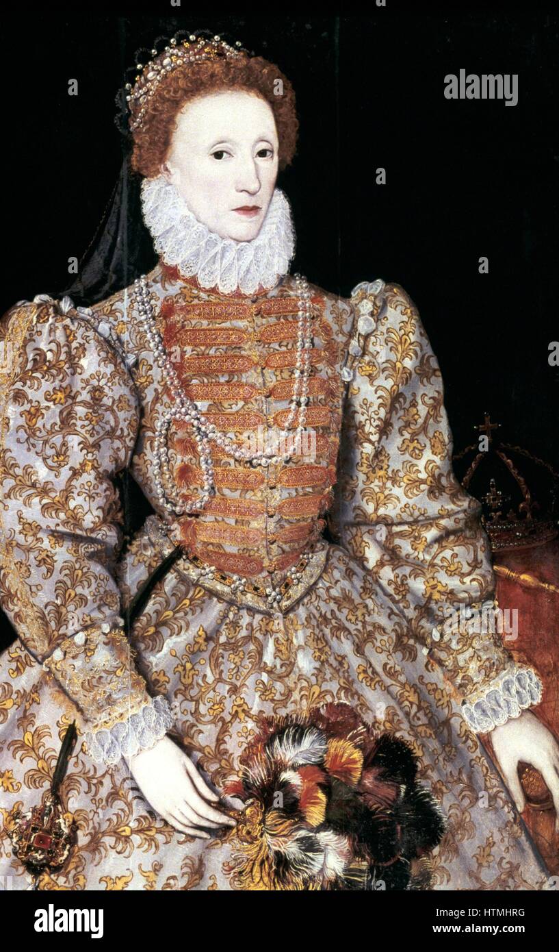 Elizabeth I (1533-1603) Queen of England and Ireland from 1558, last Tudor monarch. The Darnley portrait c1588, artist unknown. Stock Photo