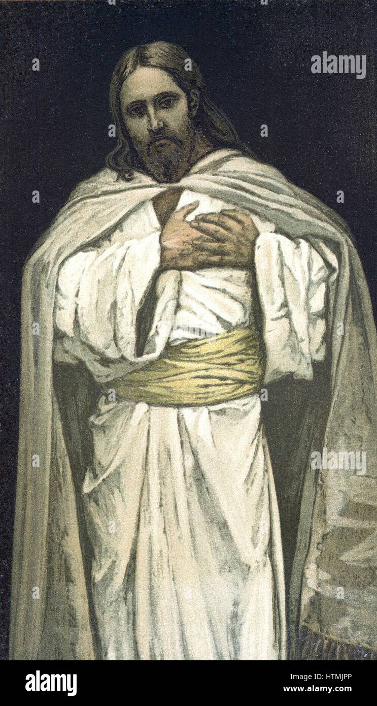Our Lord Jesus Christ. Illustration by J.J.Tissot for his 'Life of Our Saviour Jesus Christ', 1897. Oleograph. Colour Stock Photo