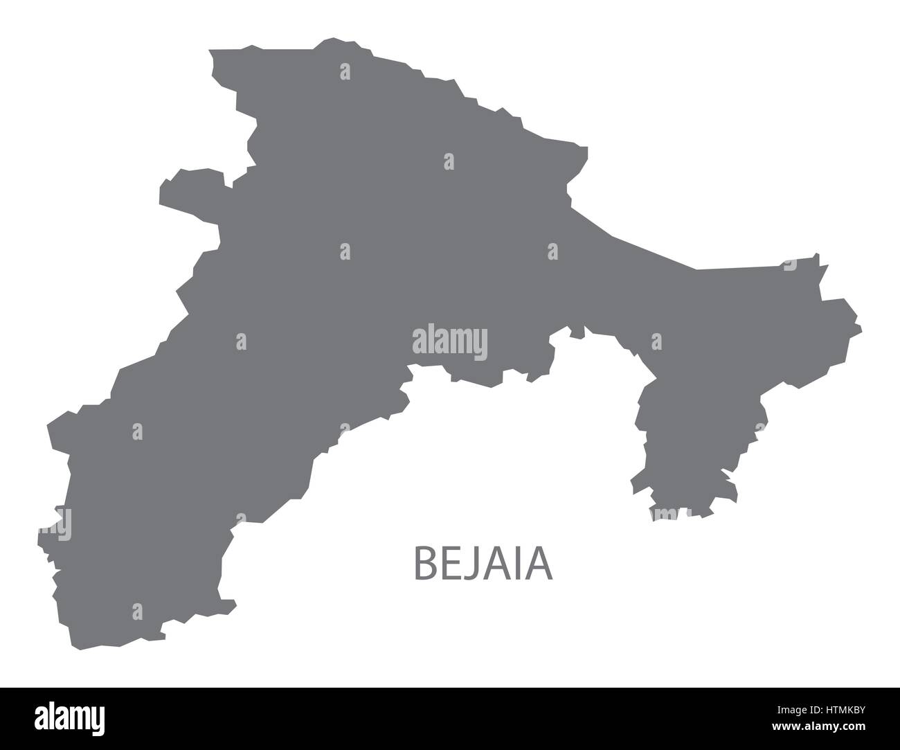 Bejaia Algeria map grey illustration silhouette Stock Vector