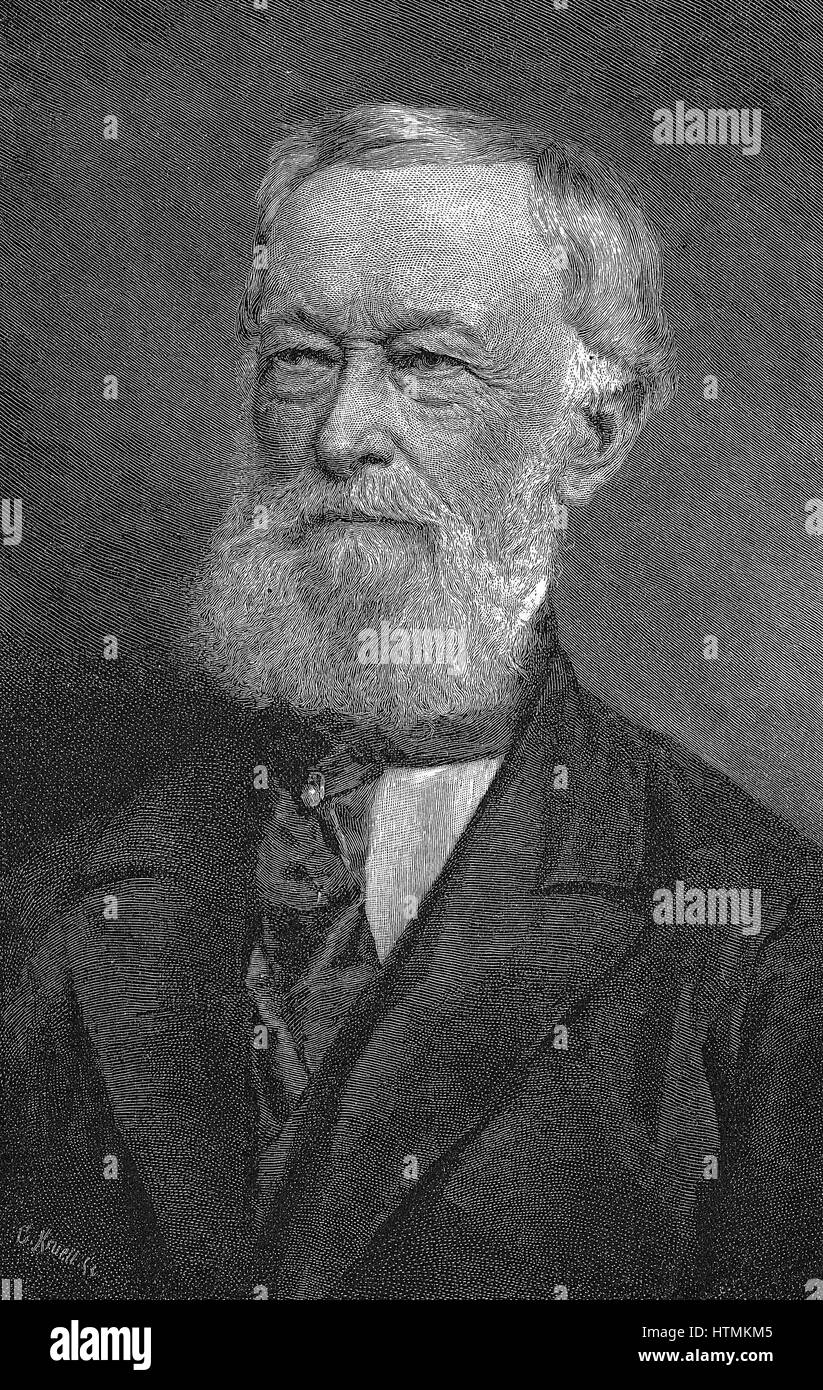 Alfred Krupp (1812-1887) German industrialist and armaments manufacturer. Engraving published New York 1886 Stock Photo