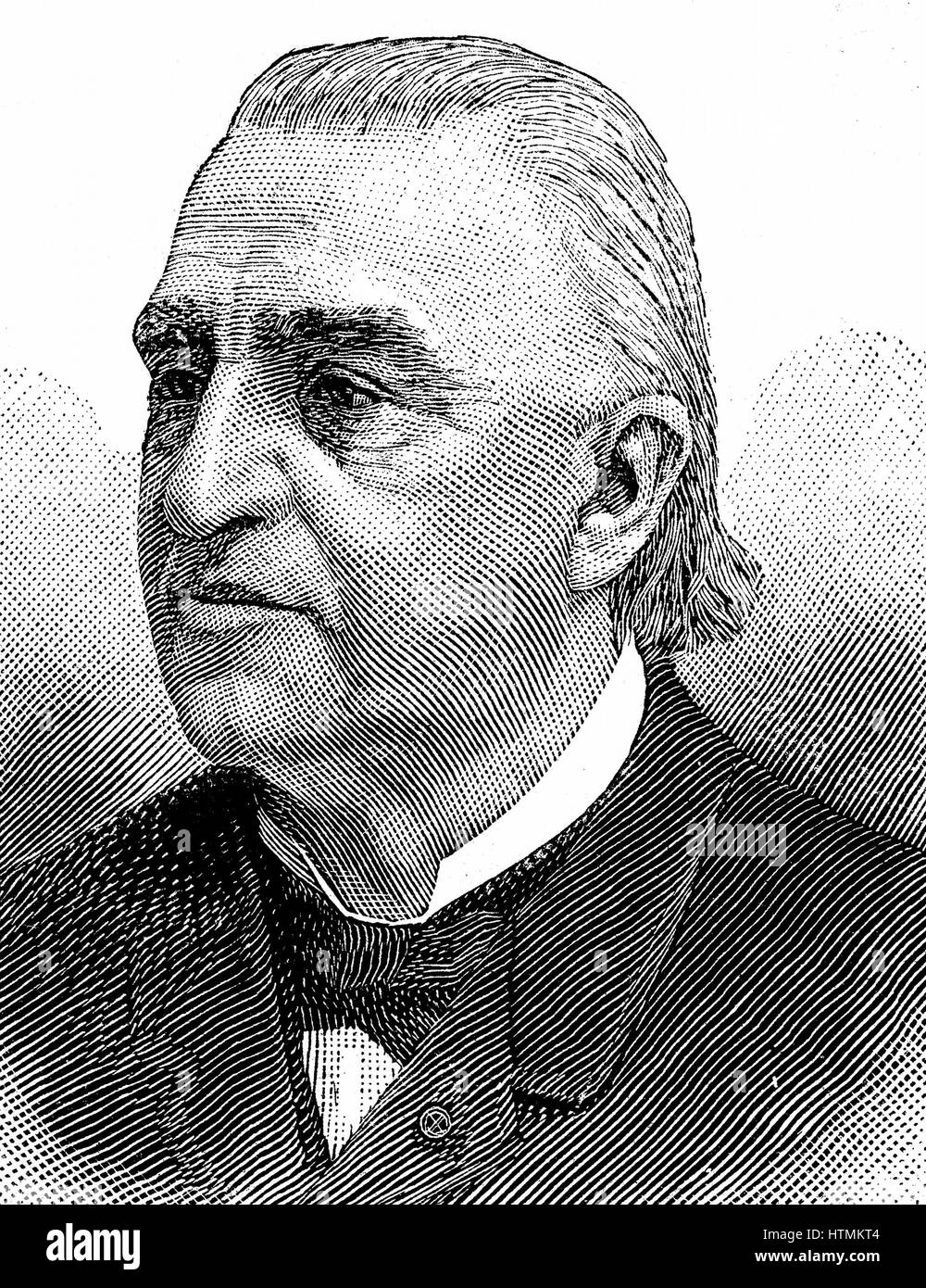 Jean Martin CHARCOT (1825-1903) French neurologist and pathologist. Studied hypnotism. Worked at Salpetriere, Paris from 1862. Freud amongst his pupils. Engraving, 1893 Stock Photo