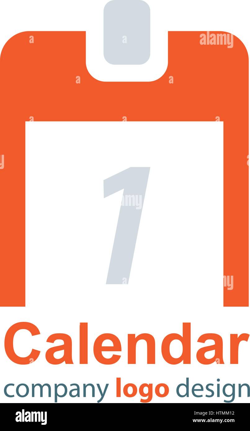 design calendar logo orange style Stock Vector Image & Art - Alamy