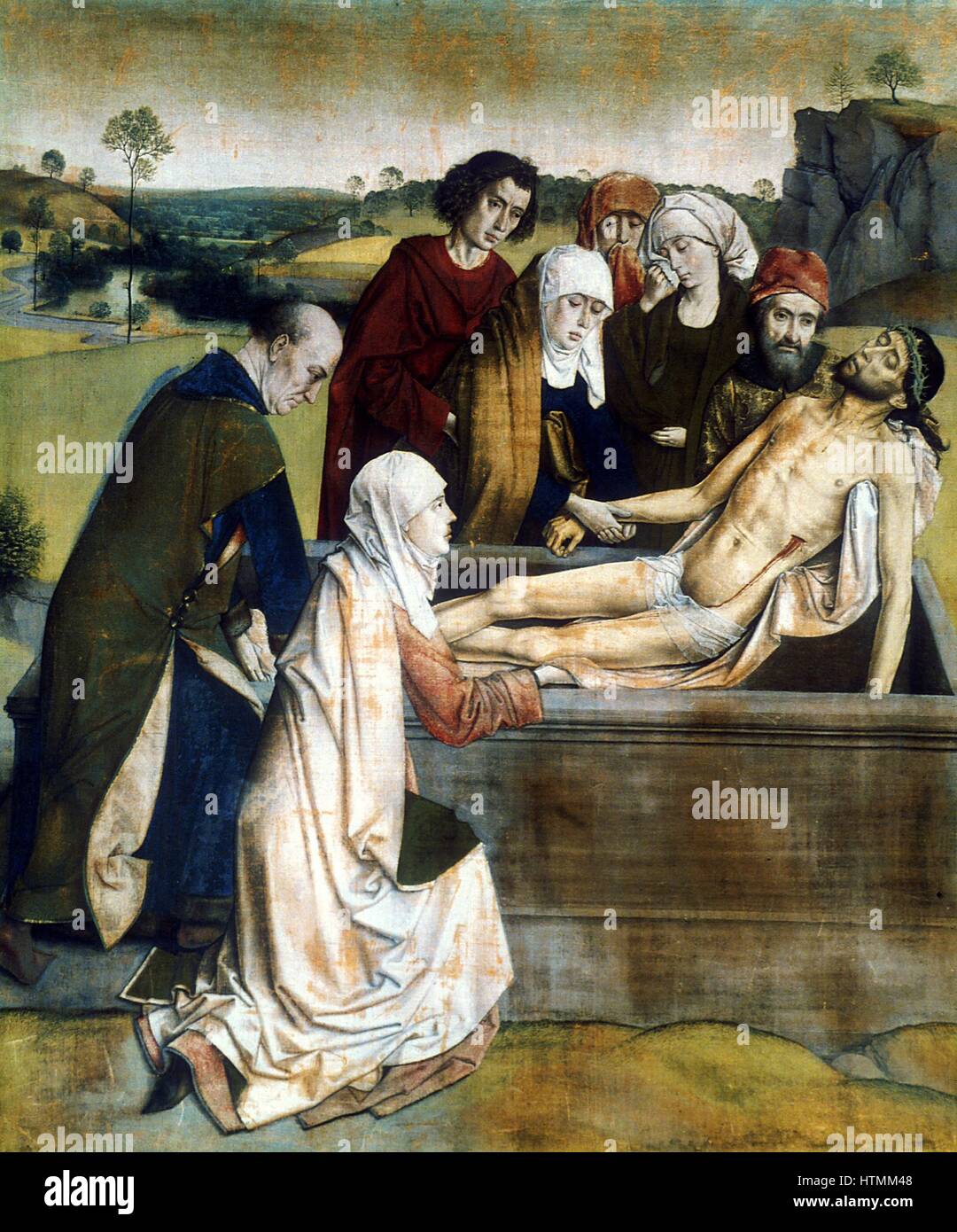 BOUTS, Dierick, or Dirk, or Thierry (c.1415-1475) Dutch painter. 'The Entombment' National Gallery, London Stock Photo