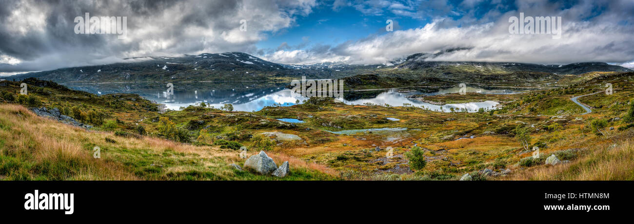 Hardangervidda National Park in Norway. Stock Photo