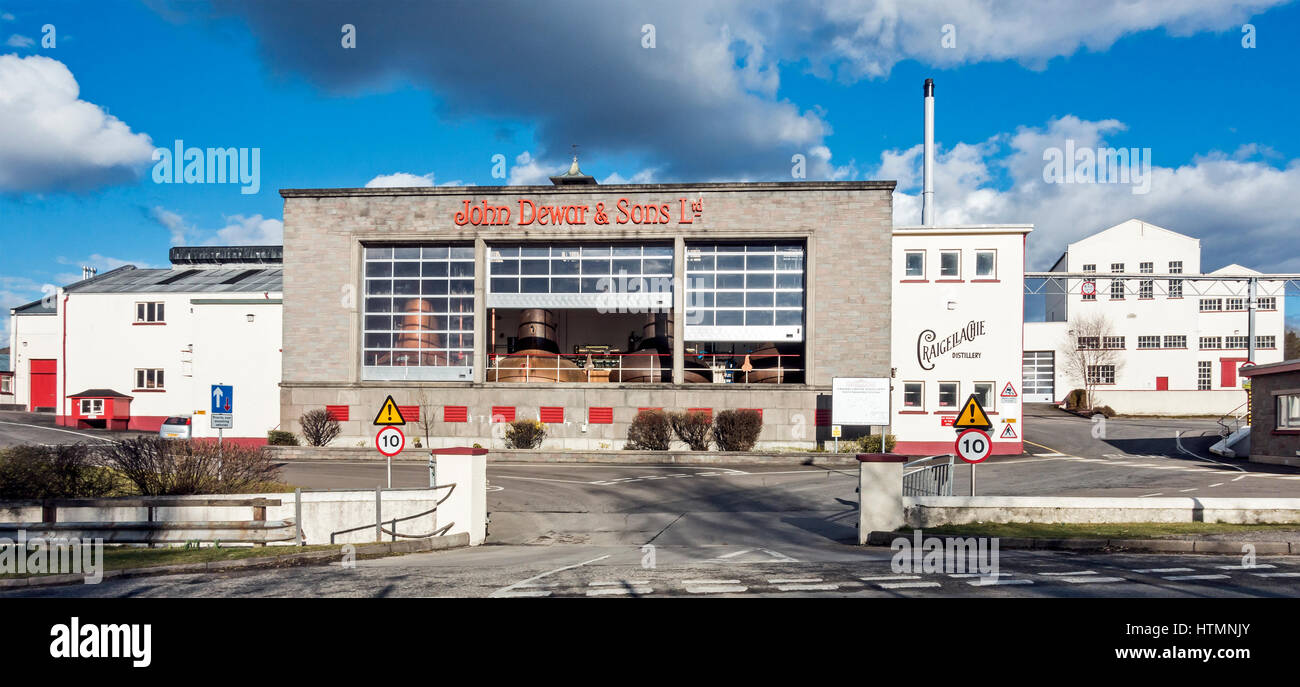 Craigellachie Whisky Distillery in Craigellachie Moray Scotland Stock Photo