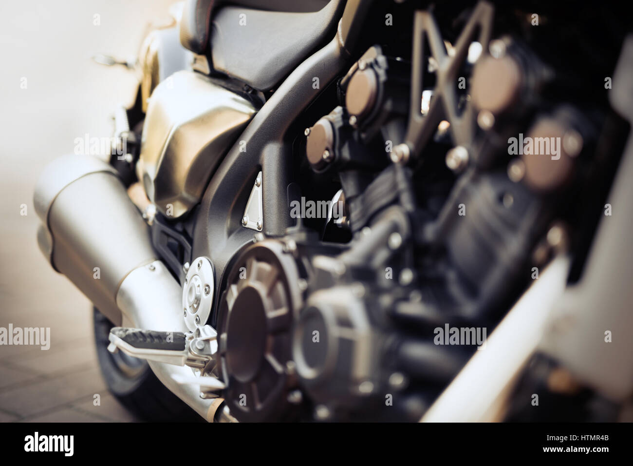 Closeup of motorcycle parts and engine Stock Photo Alamy